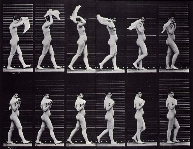 Muybridge - Lady Walking Throwing Handkerchief Over Shoulders